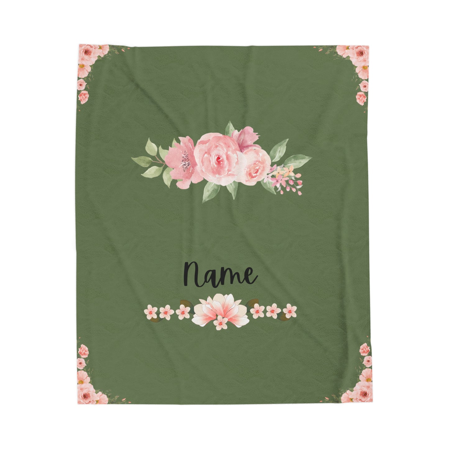 Personalized Floral Blanket